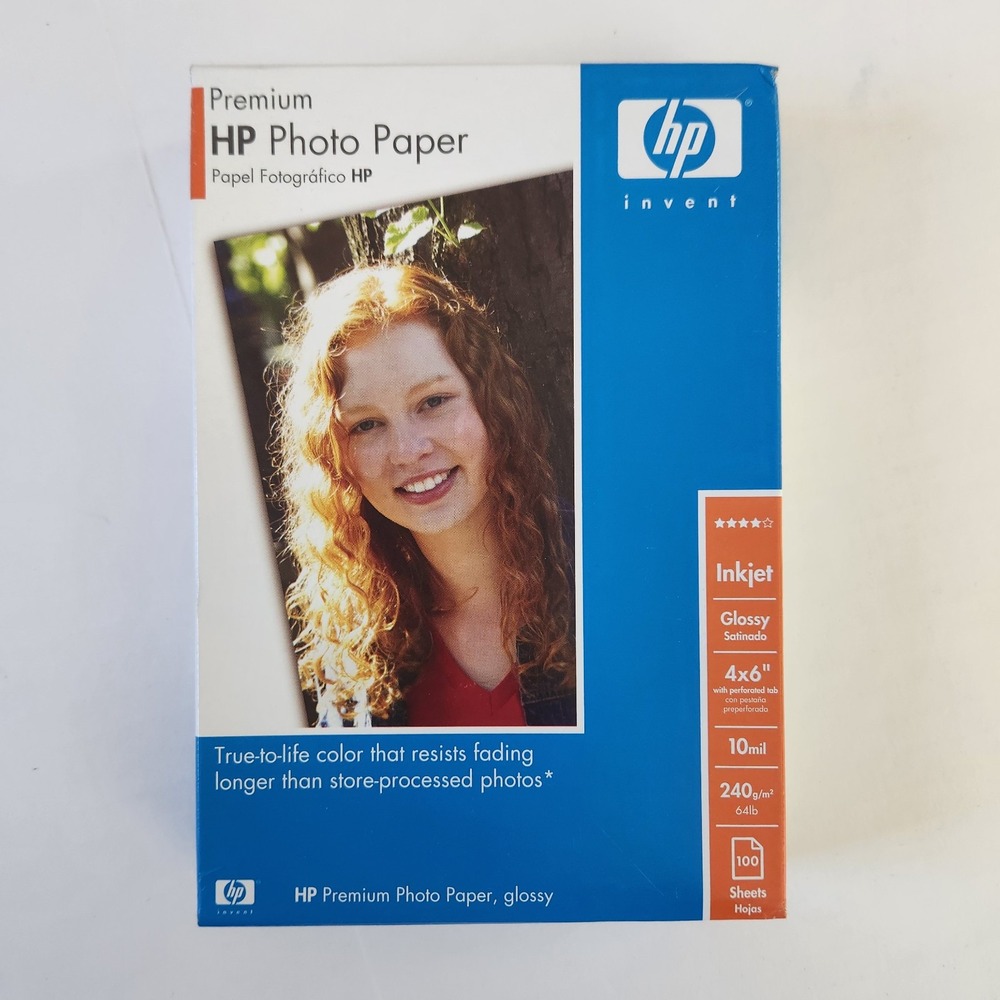 HP Premium Photo Paper 4x6 Glossy 100 Sheets Inkjet Q1990A - NEW‎ & SEALED